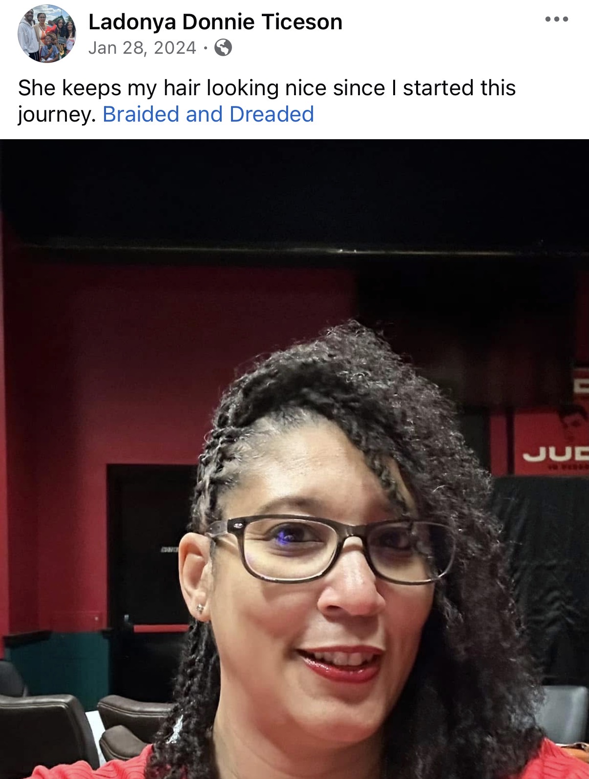 Client review for Braided and Dreaded