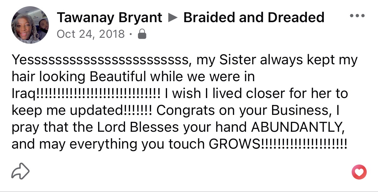 Client review for Braided and Dreaded
